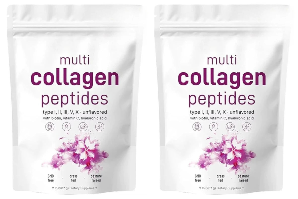 Multi-Collagen Peptides Powder – Hydrolyzed Collagen Blend with Vitamin C & Biotin Supports Skin,Hair and Nail  Health 454g/1lb