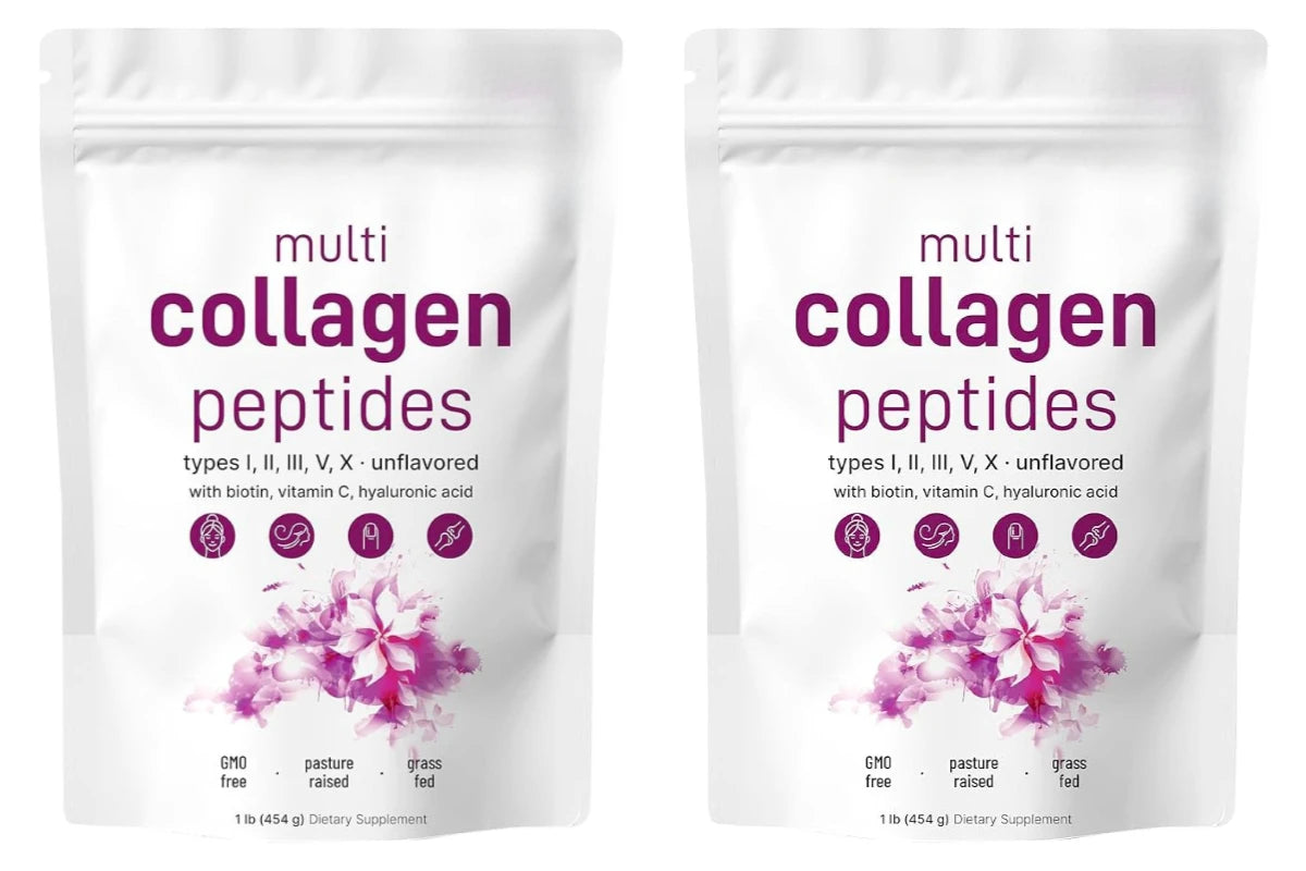 Multi-Collagen Peptides Powder – Hydrolyzed Collagen Blend with Vitamin C & Biotin Supports Skin,Hair and Nail  Health 454g/1lb