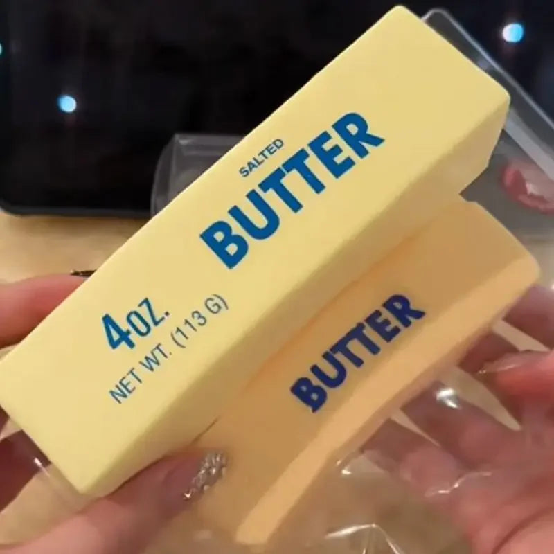 Squishy Elastic Butter Stick Fidget Toy Cheese Shape Stress Relief Game Funny Decompression Prank Squeeze Toy for Anxiety Relief
