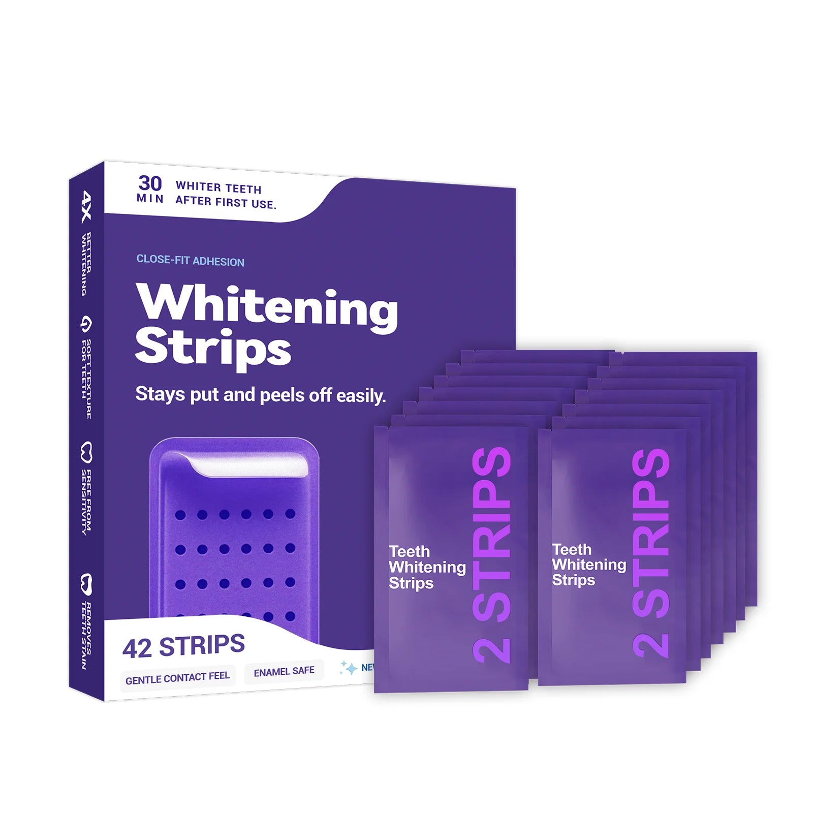 Purple Teeth Whitening Strips – Brighten & Freshen in 30 Minutes
