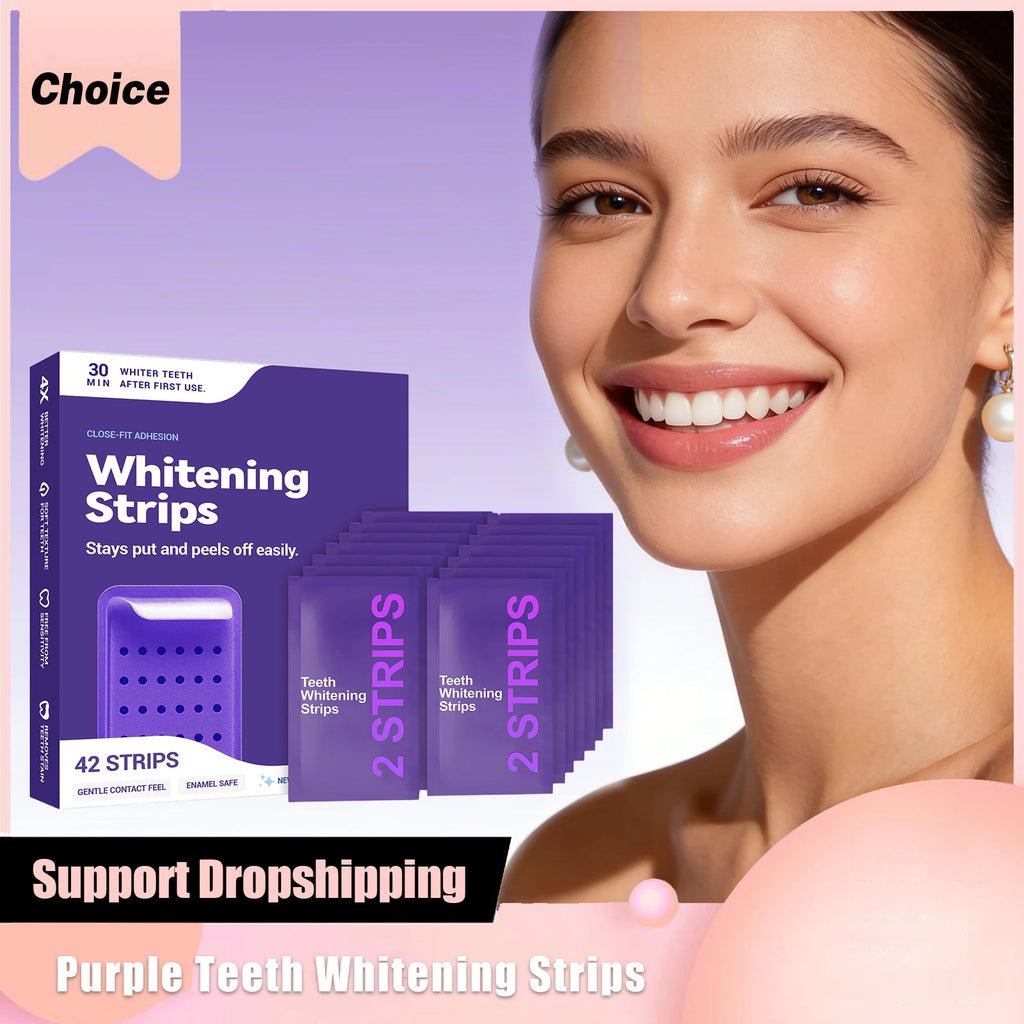 Purple Teeth Whitening Strips – Brighten & Freshen in 30 Minutes