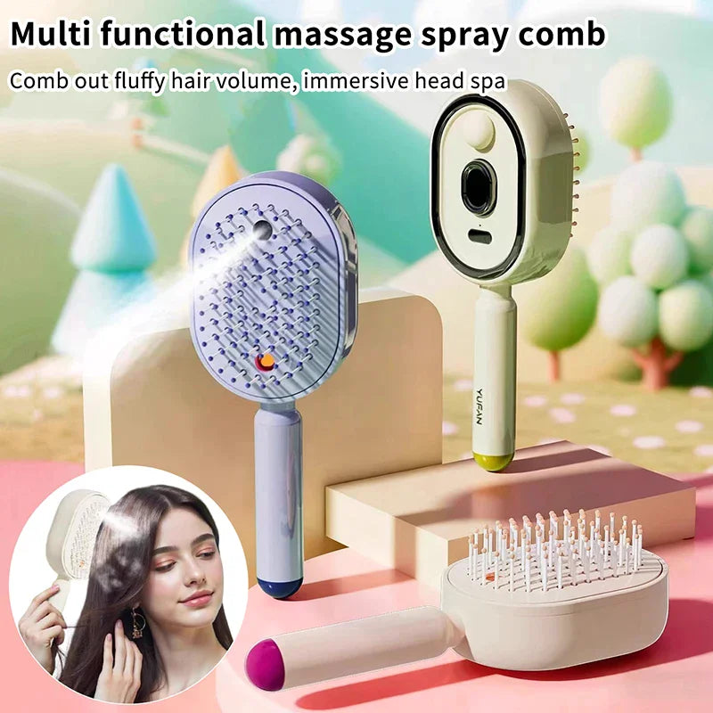 Hair Care Spray Massage Comb Vibration Scalp Massage Hairbrush Head Massager Hair Sprayer Atomizing Brush Hair Oil Applicator